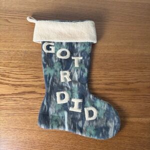 Camouflage Christmas Stocking "Got R Did" Fleece Holiday Decor Country Redneck